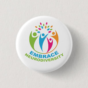 Embrace Neurodiversity Autism Spectrum Colorful Button