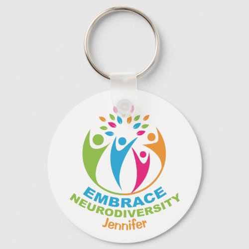 Embrace Neurodiversity Autism Spectrum Colorful Keychain