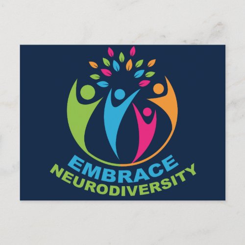 Embrace Neurodiversity Autism Spectrum Colorful Postcard
