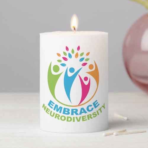 Embrace Neurodiversity Beautiful Autism Pillar Candle