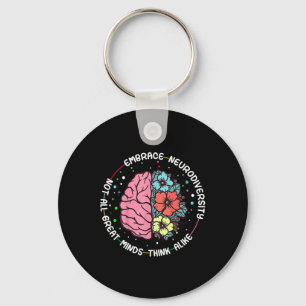 Embrace Neurodiversity Brain Autism Awareness Adhd Keychain