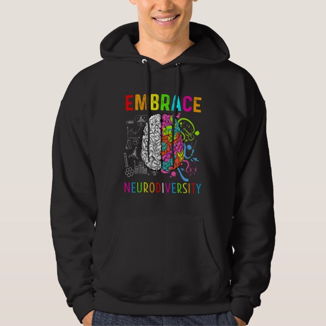 Embrace Neurodiversity Brain Embrace Adhd Autism A Hoodie (Front)