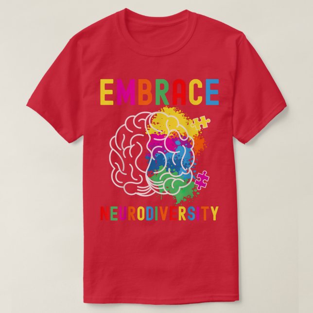 Embrace Neurodiversity Brain Neurologist Puzzles A T-Shirt (Design Front)