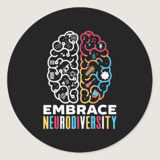 Embrace Neurodiversity Design for a Autism Awarene Classic Round Sticker