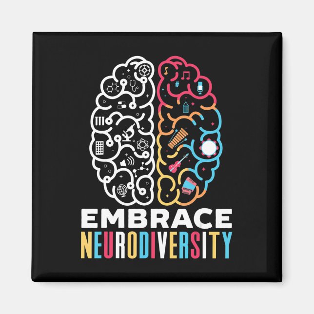 Embrace Neurodiversity Design for a Autism Awarene Magnet (Front)