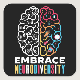 Embrace Neurodiversity Design for a Autism Awarene Square Sticker