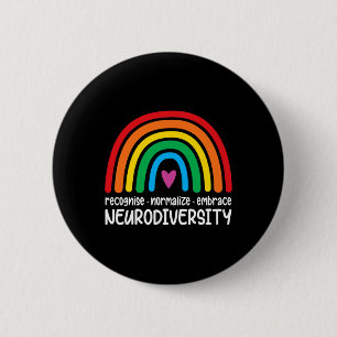 Embrace Neurodiversity Rainbow Autism Awareness Me Button