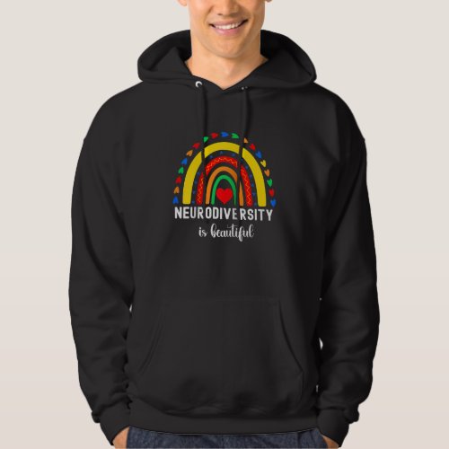 Embrace Neurodiversity Rainbow Heart Bridge is bea Hoodie