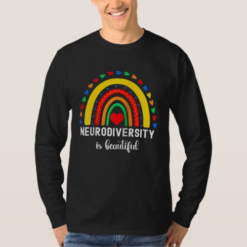 Embrace Neurodiversity Rainbow Heart Bridge is bea T_Shirt