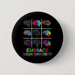 Embrace Neurodiversity Video Game Autism Awareness Button