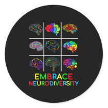 Embrace Neurodiversity Video Game Autism Awareness Classic Round Sticker