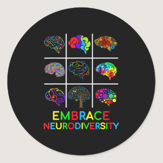 Embrace Neurodiversity Video Game Autism Awareness Classic Round Sticker