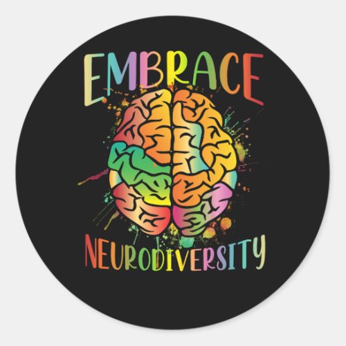 Embrace Neurodiversity Video Game Autism Awareness Classic Round Sticker