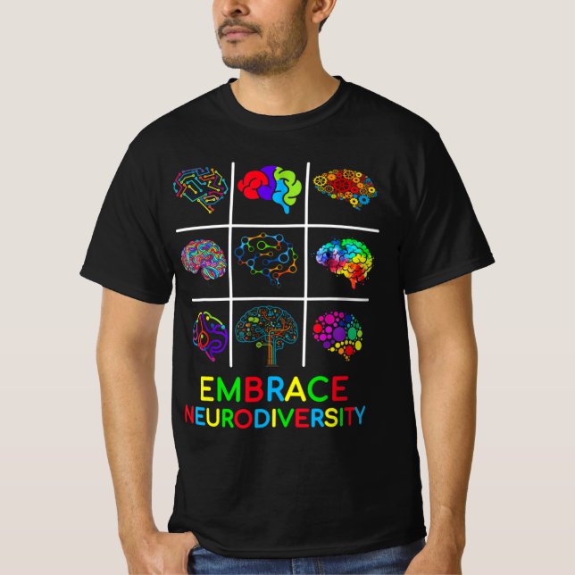 Embrace Neurodiversity Video Game Autism Awareness T-Shirt (Front)