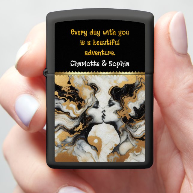 Embrace of elegance in golden tones. zippo lighter (In Hand)