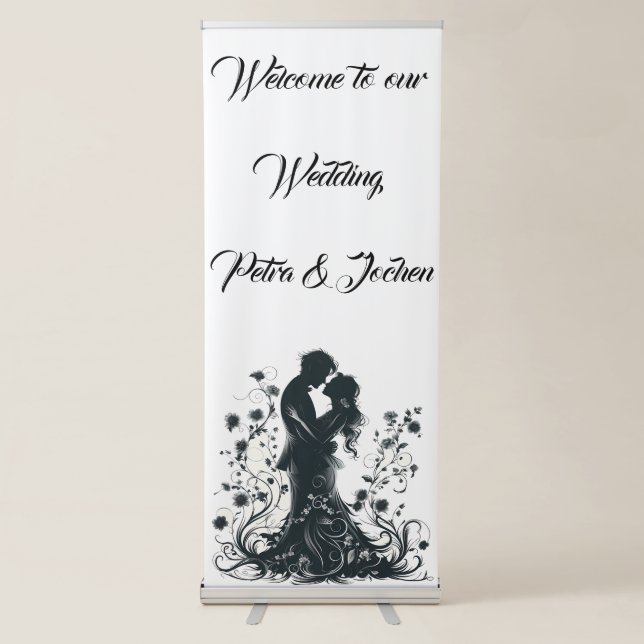 Embrace of Elegance" Personalized Wedding Banner (Front)