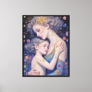 Embrace of Light – Mother and Child Canvas Print