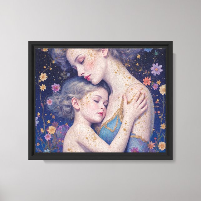 Embrace of Light – Mother and Child Canvas Print (Front)