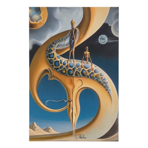 Embrace of the Cosmic Serpent Faux Canvas Print