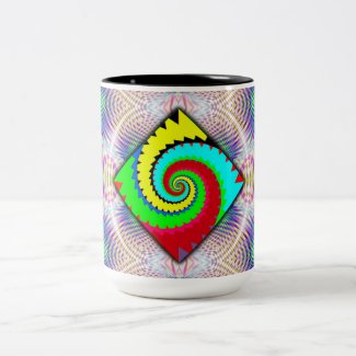 Embrace Rainbow Spiralism Two-Tone Coffee Mug
