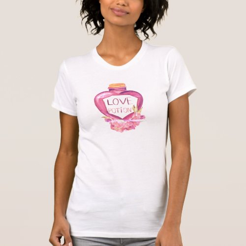 Embrace Romance style Love Potion Womens Pink  T_Shirt
