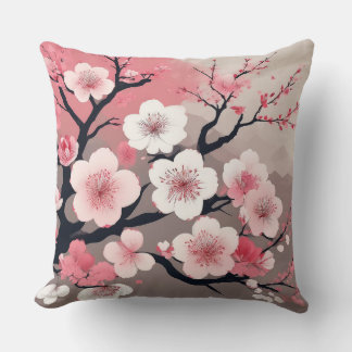 Embrace Serenity: Asian Cherry Blossom Pillow