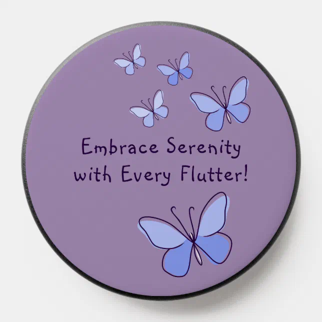 Embrace Serenity with Every Flutter in Blue Violet PopSocket Zazzle