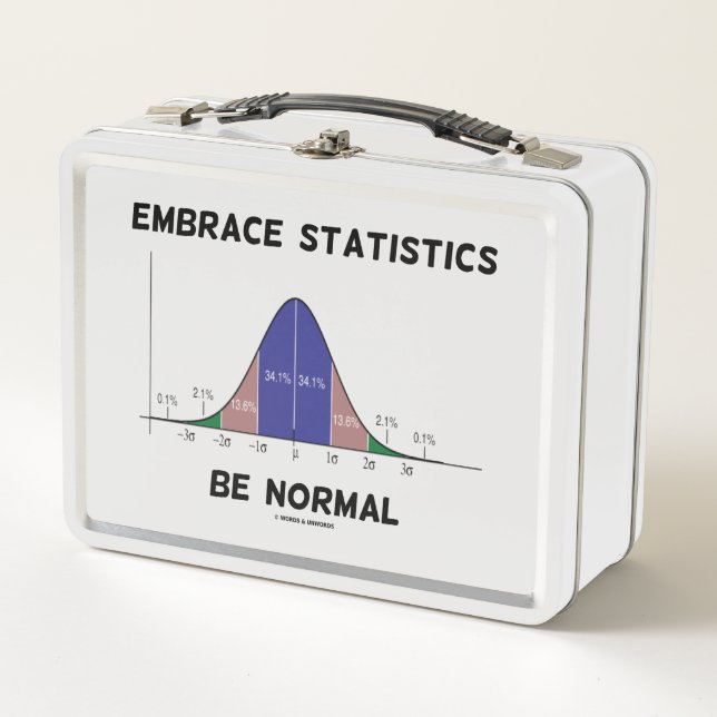 Embrace Statistics Be Normal Bell Curve Humor Metal Lunch Box (Front)
