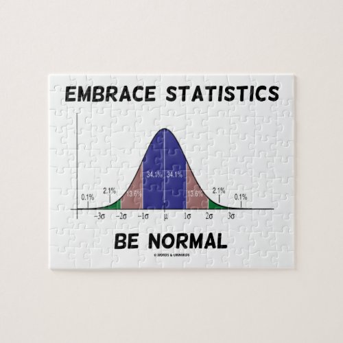 Embrace Statistics Be Normal Bell Curve Jigsaw Puzzle