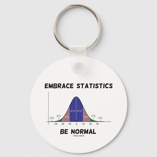 Embrace Statistics Be Normal (Bell Curve) Keychain (Front)