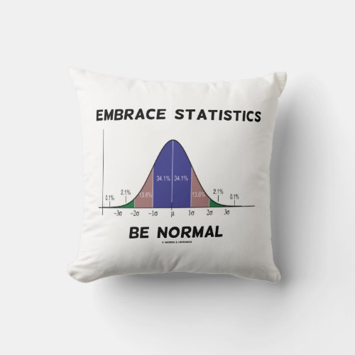 Embrace Statistics Be Normal Bell Curve Throw Pillow