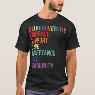 Embrace Support Neurodiversity Brain ADHD Autism A T-Shirt