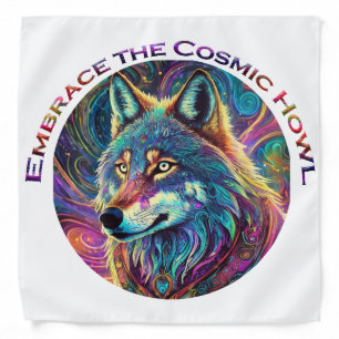 Embrace the Cosmic Howl Wolf Bandana