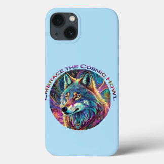 Embrace the Cosmic Howl Wolf iPhone 13 Case