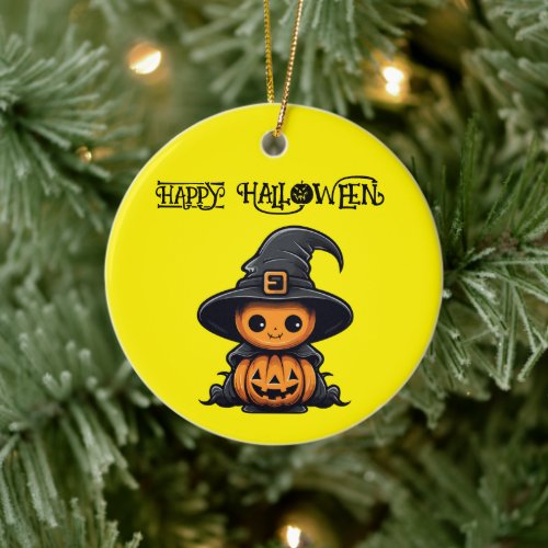 Embrace the Dark Halloween Haunts Await Ceramic Ornament