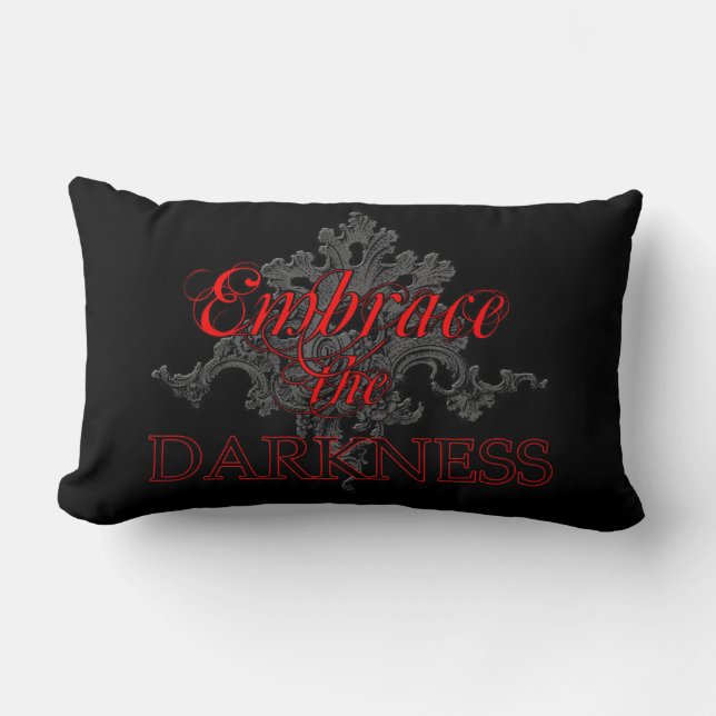 Embrace the Darkness Lumbar Pillow (Front)