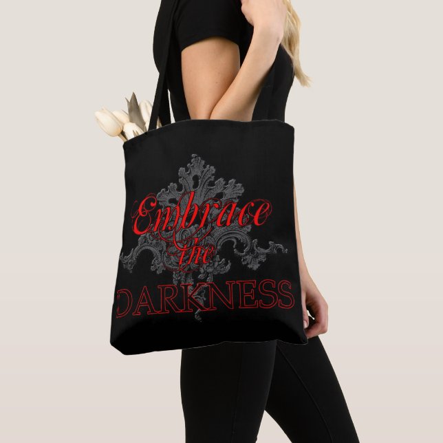 Embrace the Darkness Tote Bag (Close Up)