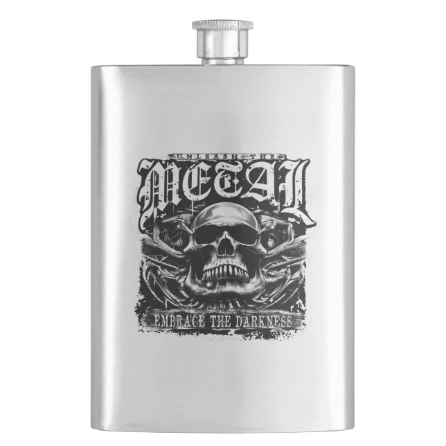 Embrace the darkness, unleash the metal flask (Front)