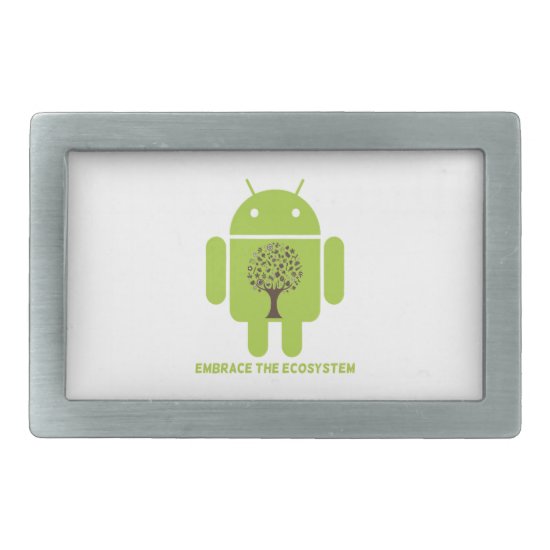 Embrace The Ecosystem (Android Bug Droid Oak Tree) Rectangular Belt Buckle