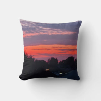 Embrace the Fiery Beauty of Sunset in Your Space Throw Pillow