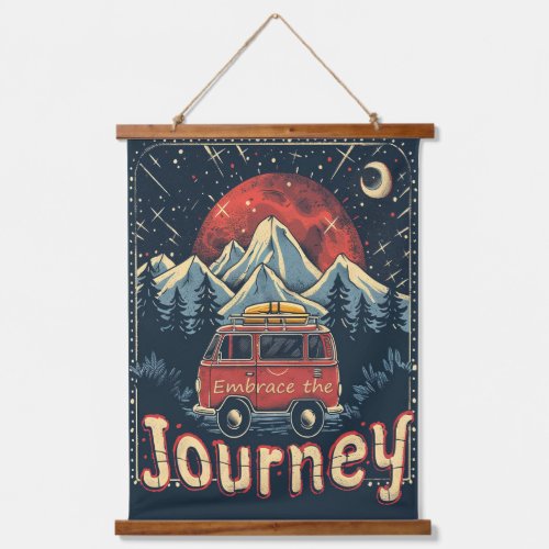 Embrace the Journey Rustic Vintage Hanging Tapestry