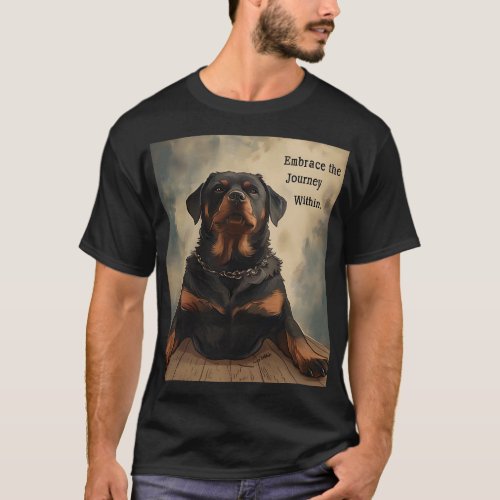 Embrace The Journey Within Motivational Rottweiler T_Shirt