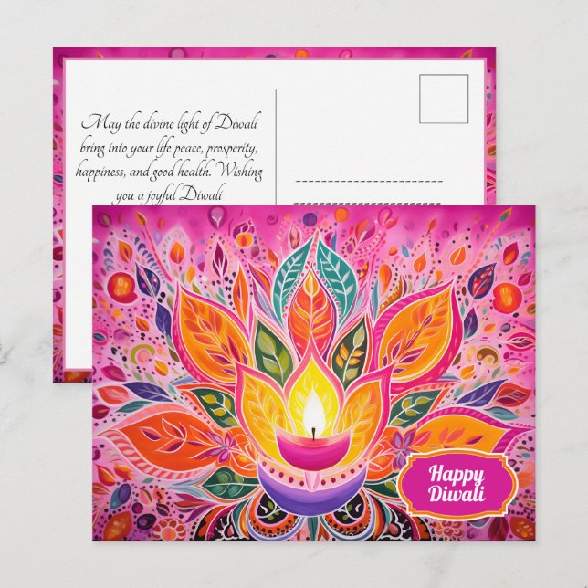 Embrace the Joy: A Diwali Celebration Postcard (Front/Back)