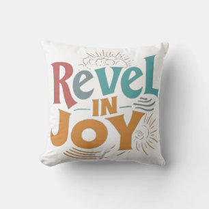 Embrace the Joy: Multicolored Celebration T-Shirt Throw Pillow