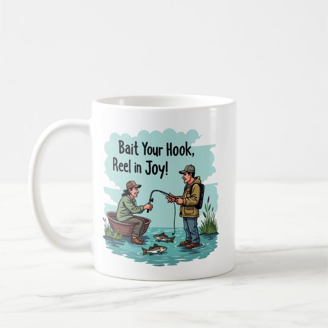Embrace the joy of fishing coffee mug (Left)
