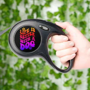 Embrace the joy of life with dogs every day retractable pet leash