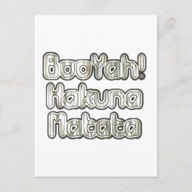 Embrace the Moment: Hakuna Matata Ash Gray Text  Postcard (Front)