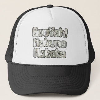 Embrace the Moment: Hakuna Matata Ash Gray Text Trucker Hat