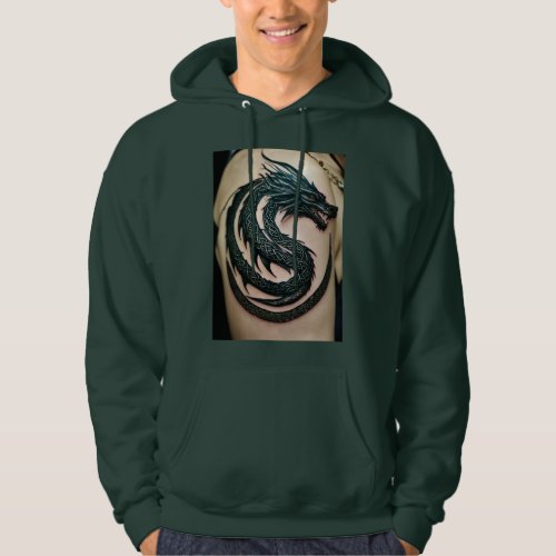 Embrace the Mystique Majestic Dragon Tattoo Desi Hoodie