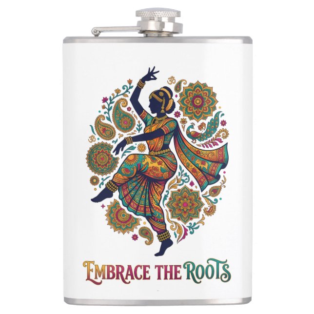 Embrace the Roots Dance Flask (Front)